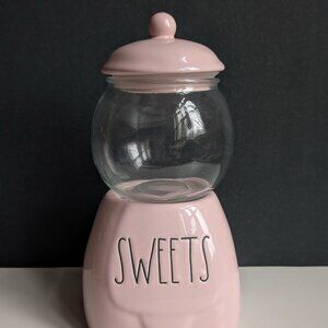 Rae Dunn By Magenta Pink "Sweets" Bubble Gum Candy Jar Canister